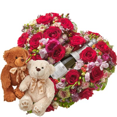 En plein cœur avec prosecco Albino Armani (20cl) et couple d'ours N° 19
