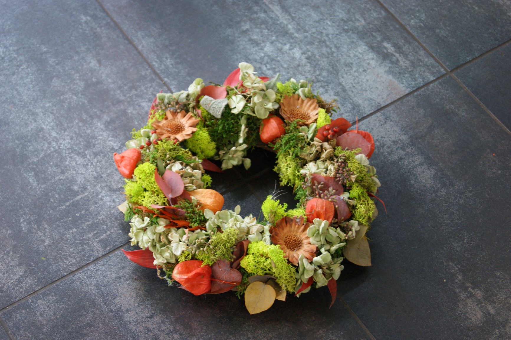 Couronne de fleurs séchées Ø 25cm  N° 14