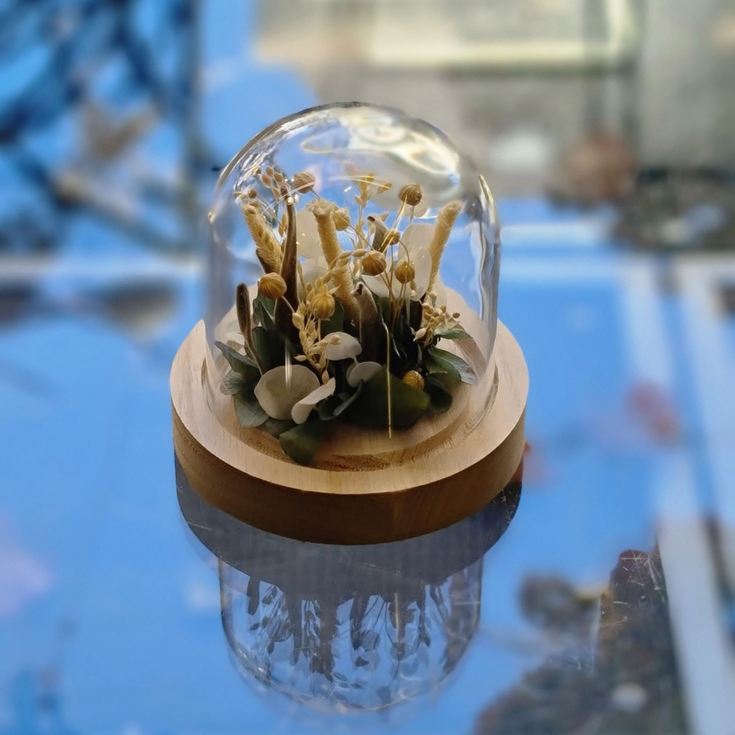 cloche de fleurs séchées H 10 Ø 10 N° 6