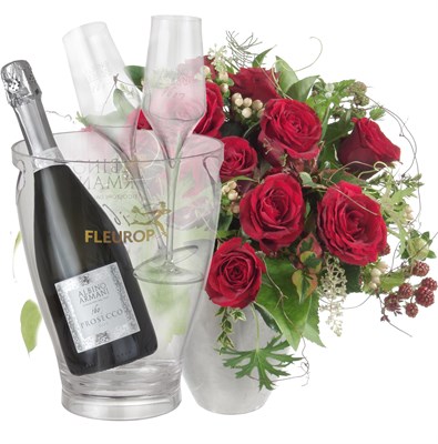 Bouquet i love you avec prosecco Albino Aramni N° 9