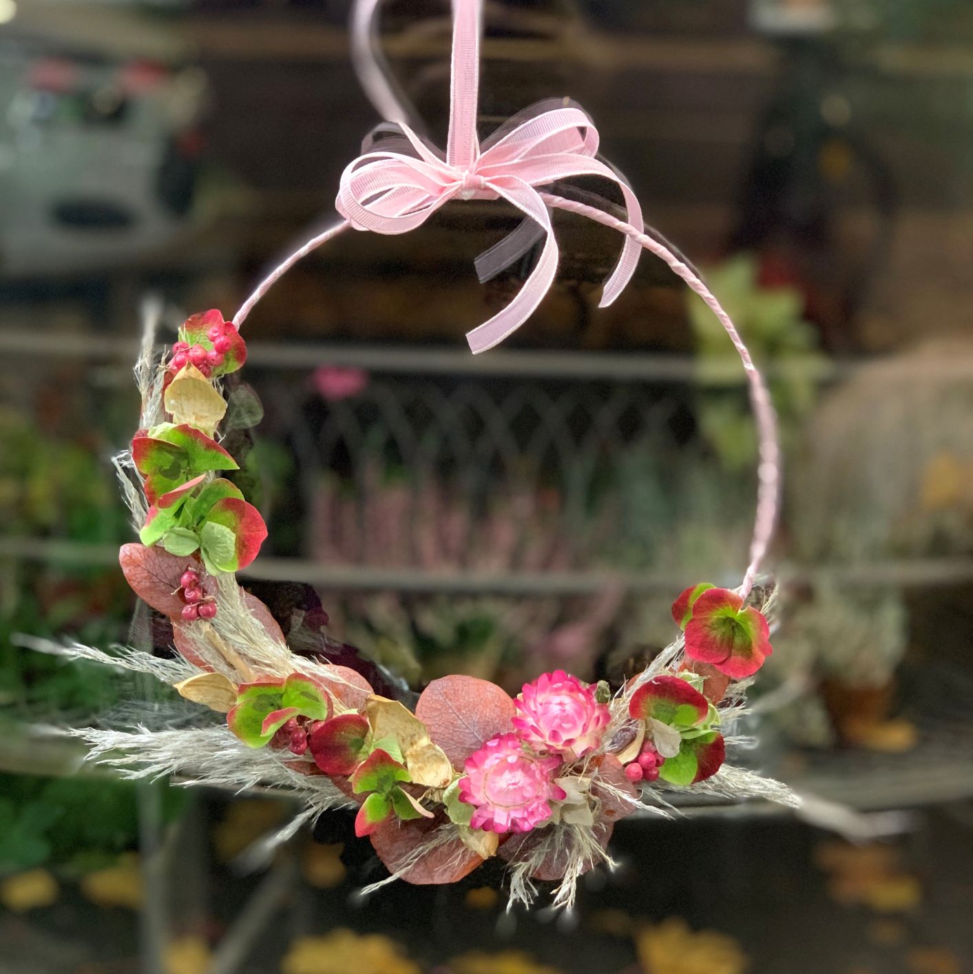 Couronne de fleurs séchées N° 17