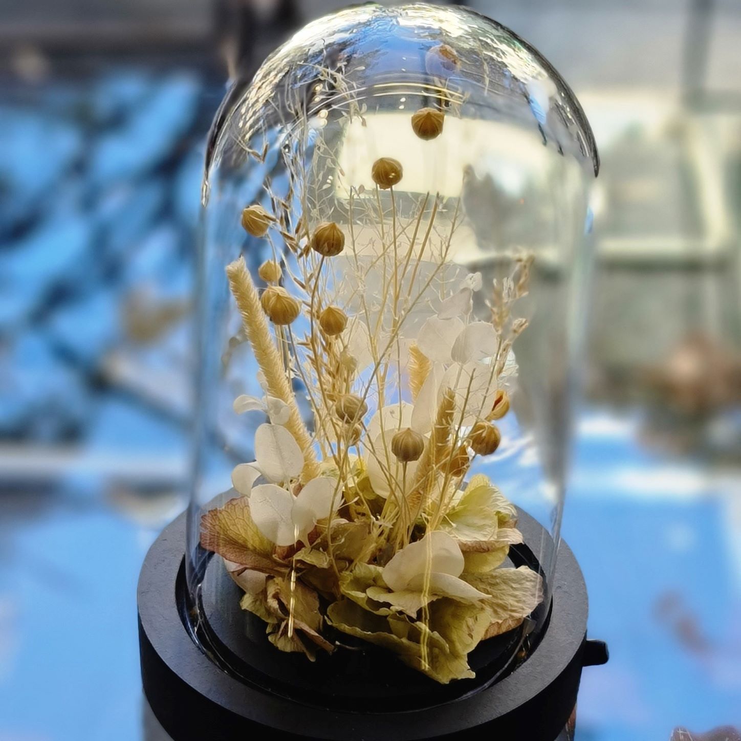cloche de fleurs séchées h14 Ø10  N° 7