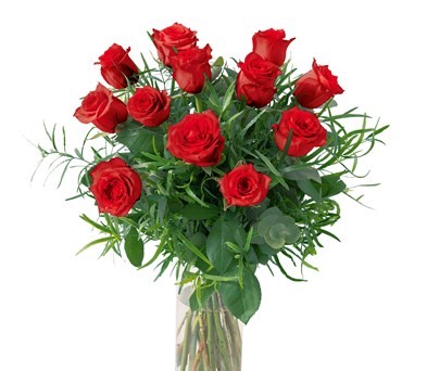 12 Roses rouges tête moyenne N° 5
