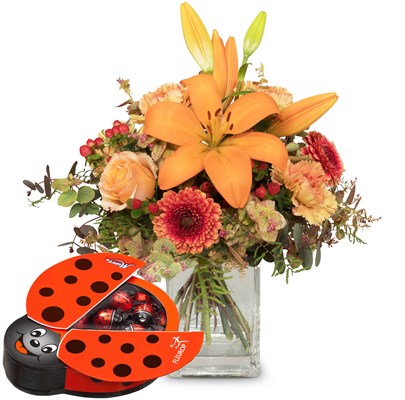 Harmonie des lys avec coccinelle en chocolat N°3 pour Homme