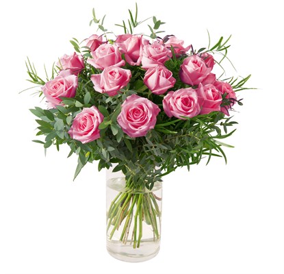 Bouquet de 15 roses roses N° 21