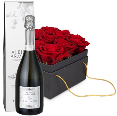 Boîte à fleurs «Paris» (15 cm) avec prosecco Albino Armani DOC Extra Dry (75 cl) N24