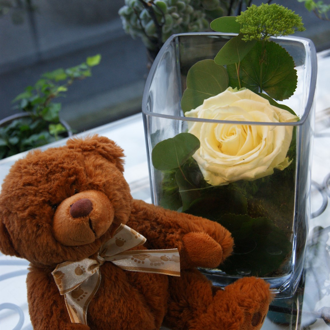 Arrangement floral avec ours  N° 12